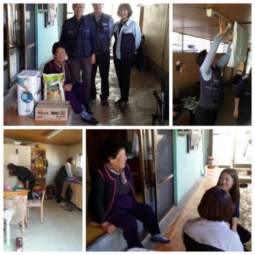 독거노인가정 방문 물품전달 및 실내환경정화운동 전개